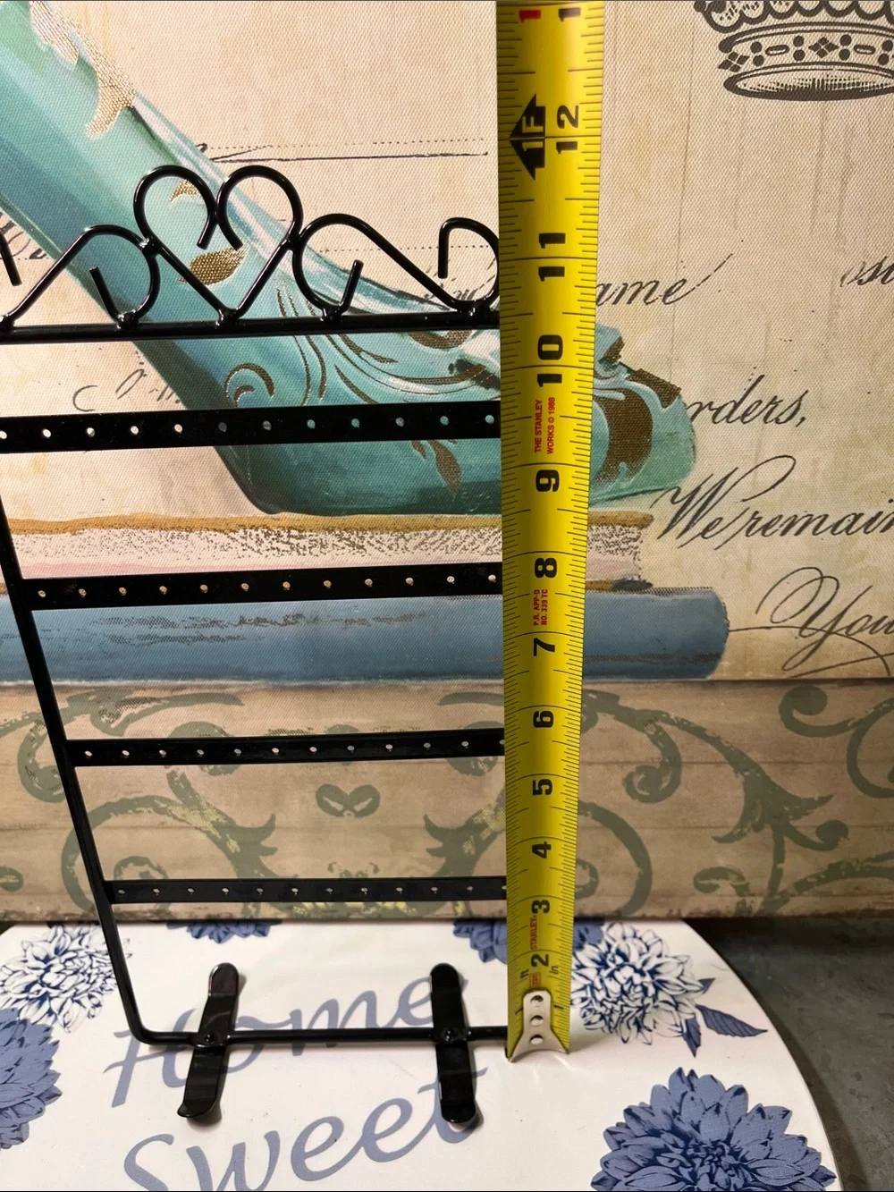 Black Metal Jewelry & Earring Organizer Stand